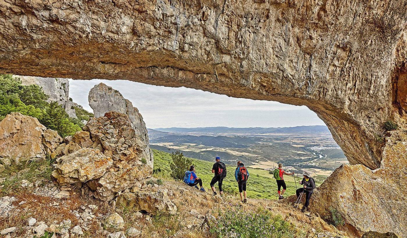 Hikers contemplating the landscape